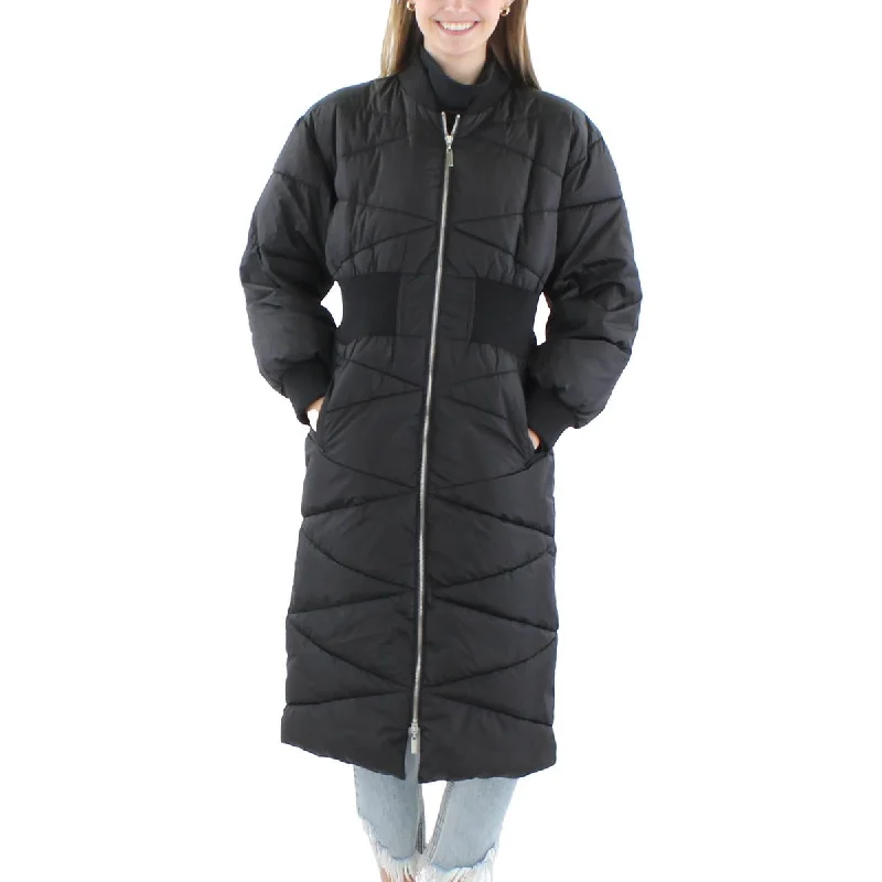 Womens Quilted Nylon Parka Coat