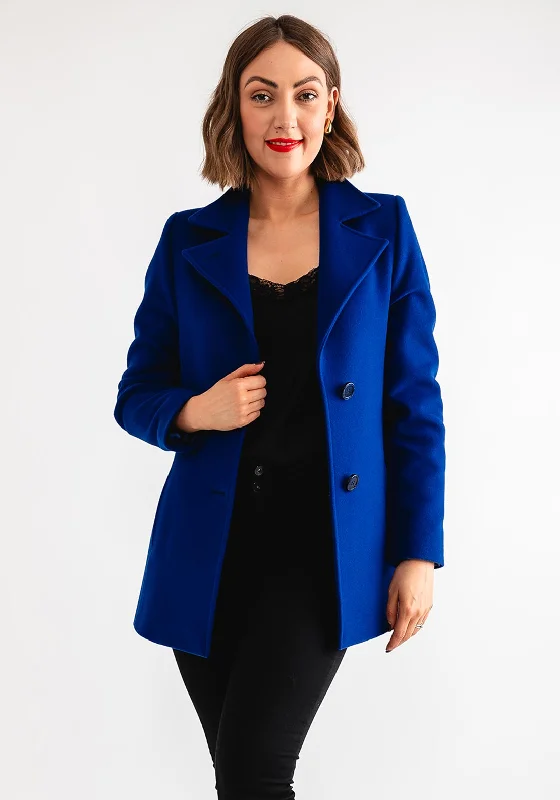 Christina Felix Short Wool Coat, Royal Blue