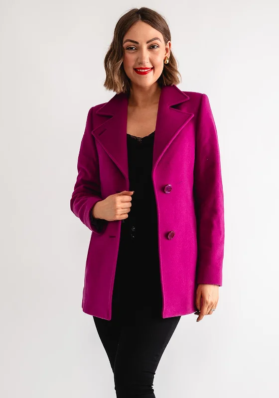 Christina Felix Short Wool Coat, Fuchsia