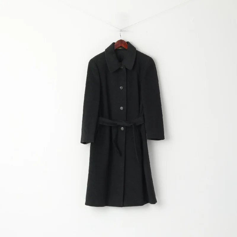Lana Superfine Women 44 M Coat Charcoal Wool Made in Italy Soft Belted Single Breasted Soft Flannel Shacket Lana Superfine Women 44 M Coat Charcoal Wool Made in Italy Soft Belted Single Breasted Soft Flannel Shacket