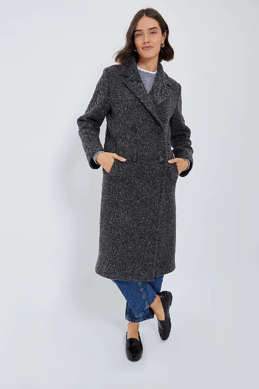 Dark Grey Corinto Coat Relaxed Utility Shacket
