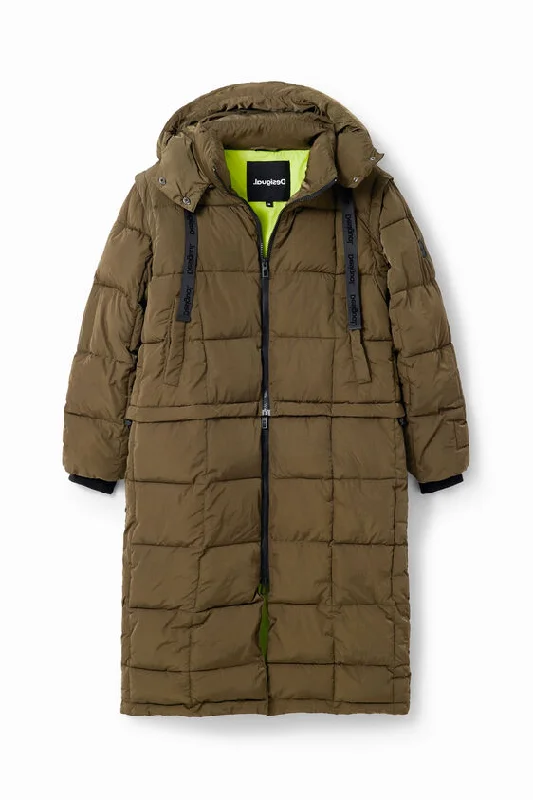 Desigual Detachable Padded Coat Fuzzy Sherpa Pullover