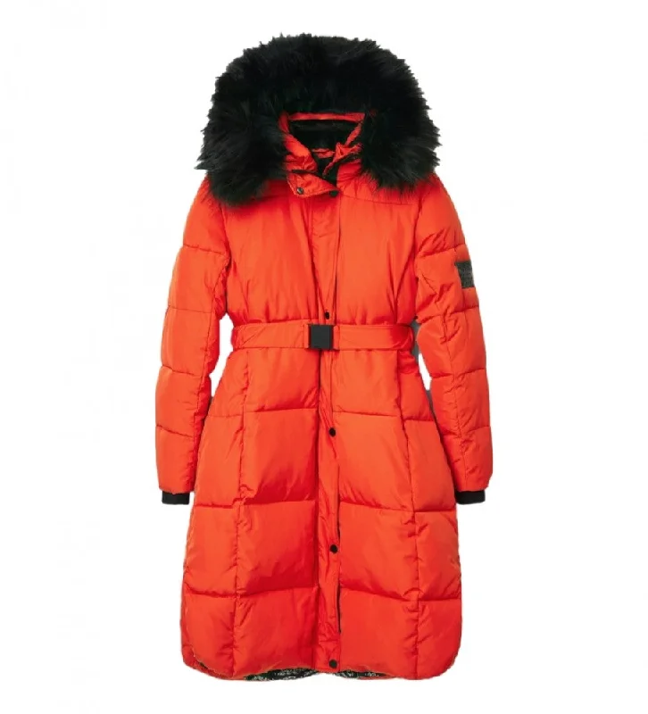 Desigual Long Padded Coat Fleece Lined Windbreaker