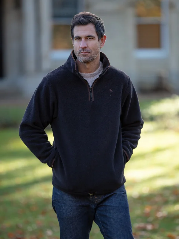 Unisex Fleece Pullover - Black Chenille Soft Sweater