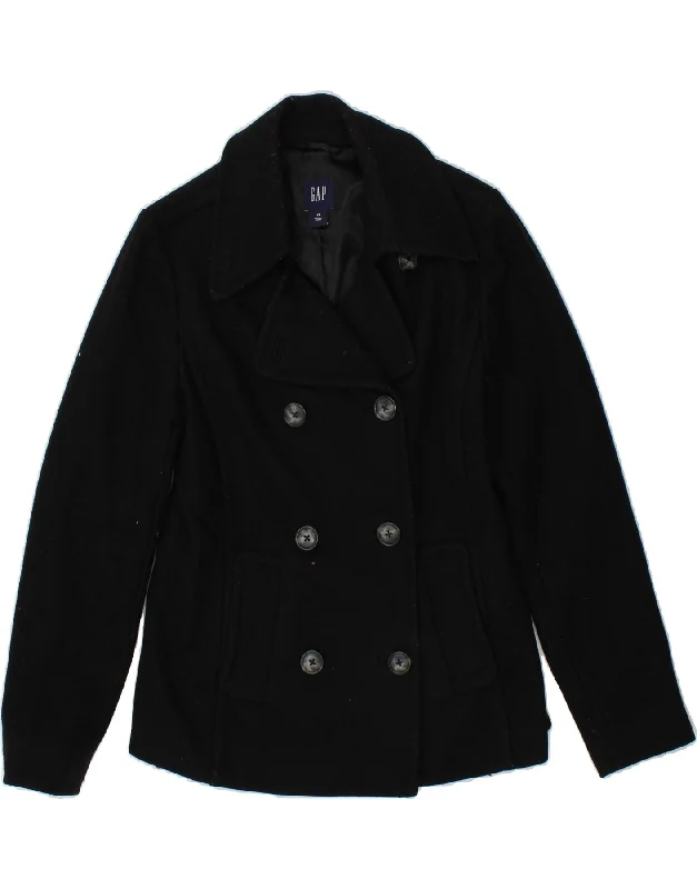 GAP Womens Pea Coat UK 6 XS Black Pastel Wool Peacoat