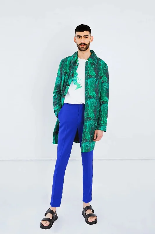Green Swirl Mac Coat Pre Order Checkered Wool Shacket