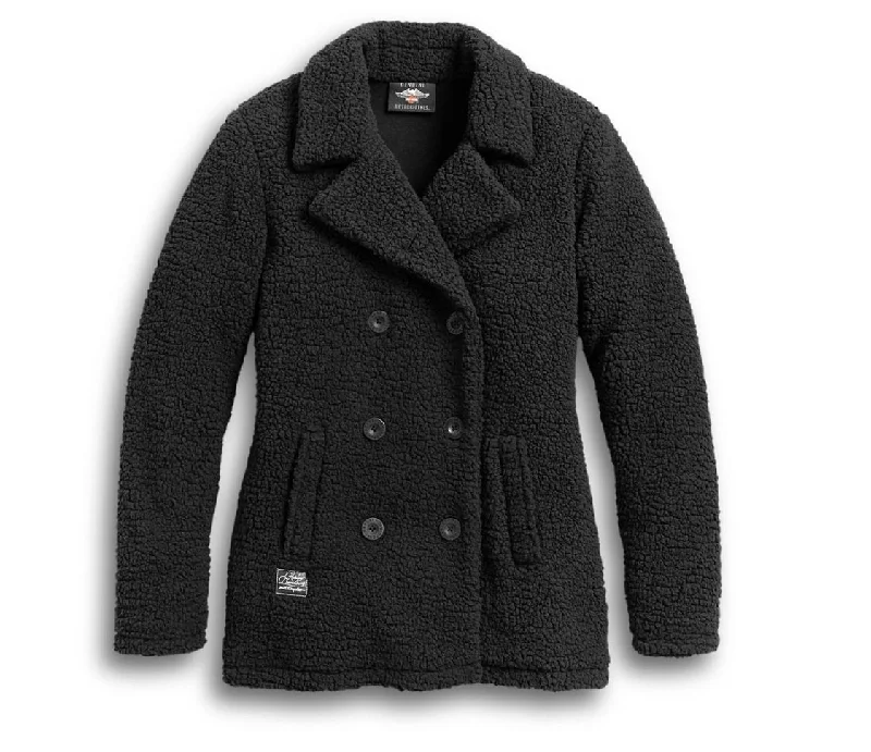Harley-Davidson® Women's Sherpa Fleece Coat- 97418-20VW Double-Layered Poncho