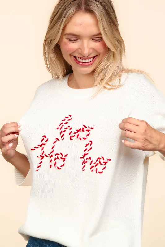 HOHOHO POP UP LETTER PULLOVER SWEATER TOP