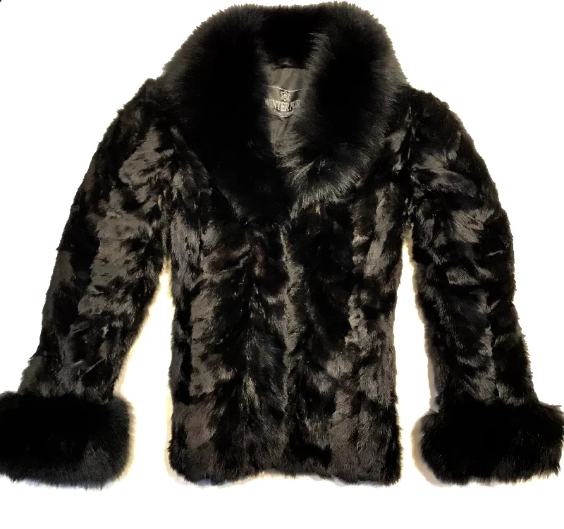 Kashani Ladies Black Bomber Mink Fur Coat Sleeveless Puffer Vest