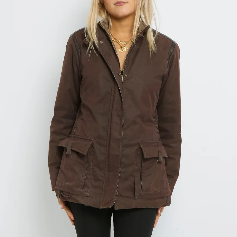 Leather Piping Waxy Coat - UK 14