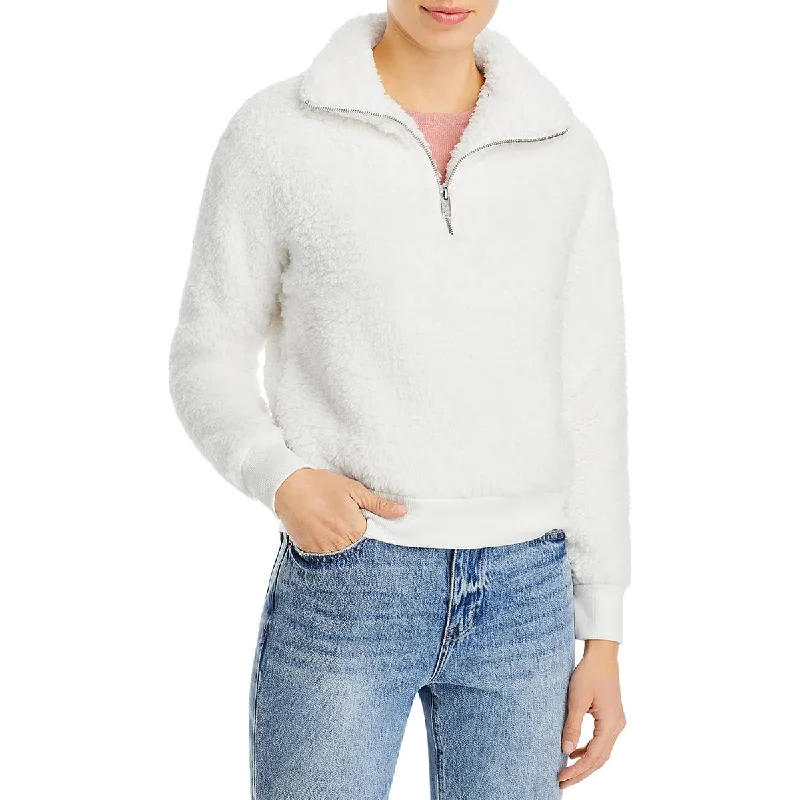 Marc New York Performance Womens 1/4 Zip Pullover Faux Fur Coat Square Neck Pullover Marc New York Performance Womens 1/4 Zip Pullover Faux Fur Coat Square Neck Pullover
