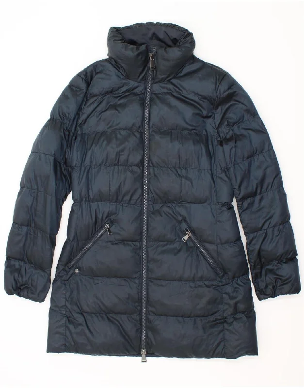 MASSIMO DUTTI Womens Padded Coat UK 14 Medium Navy Blue Polyamide Soft Thermal Overcoat MASSIMO DUTTI Womens Padded Coat UK 14 Medium Navy Blue Polyamide Soft Thermal Overcoat