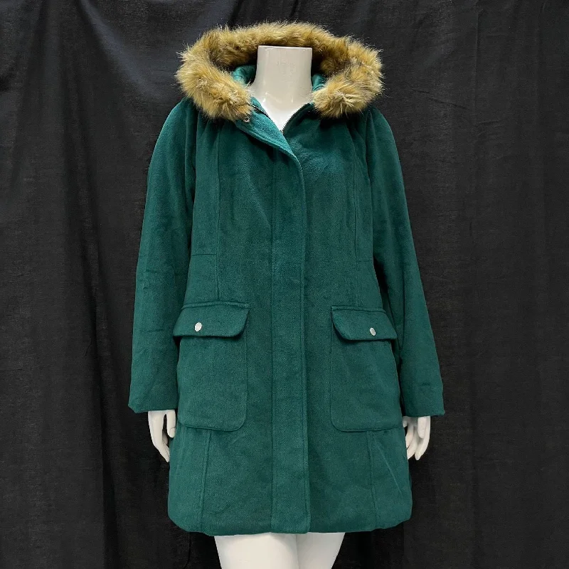 NWT Wmns TORRID Forest Green Hooded Faux Fur Trim Parka Coat Sz 2X MSRP$139