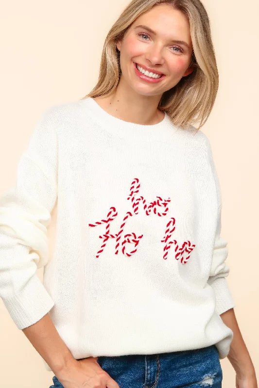 Plus HOHOHO POP UP LETTER PULLOVER SWEATER TOP