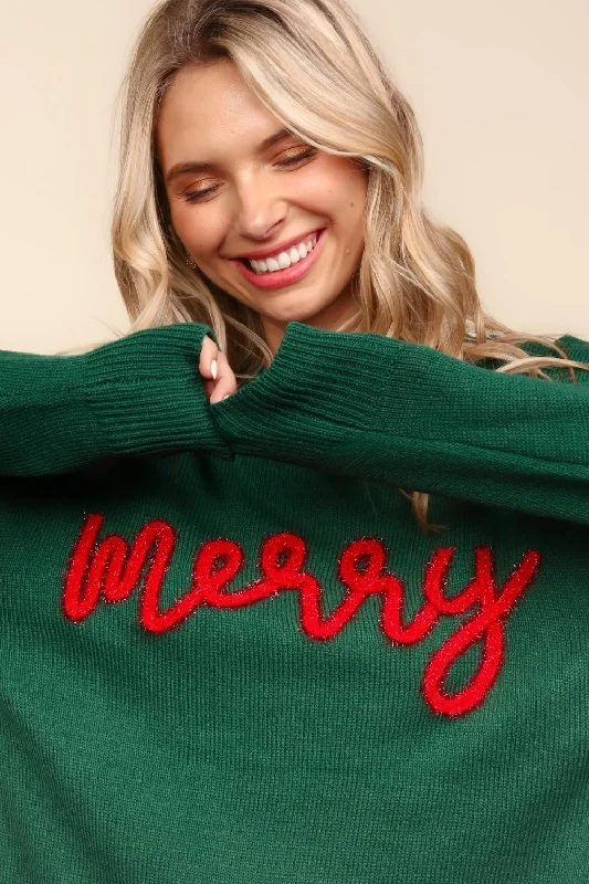 PLUS MERRY METALLIC POP UP PULLOVER SWEATER TOP