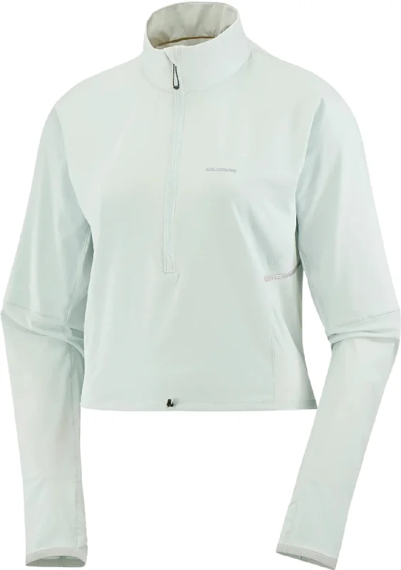 Sense Aero Hybrid Cropped Half Zip Midlayer Pullover - Women's|-|Chandail couche intermédiaire écourté à demi-glissière hybride Sense Aero - Femme Saggy Sleeve Comfort