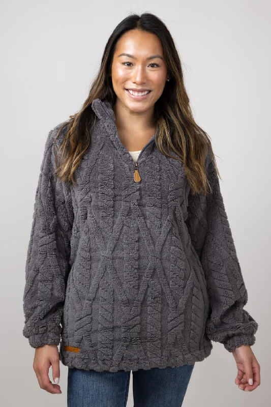 Simply Southern Kate Pullover for Women in Pavement Grey | PP-0224-PULL-KATE-PVMNT