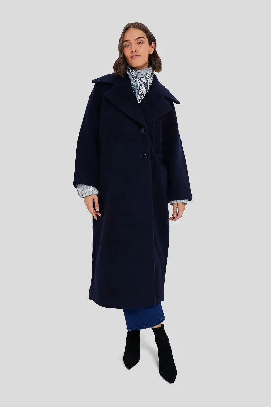 Sky Captain Boiled Wool Large Collar Coat Suede Fringe Jacket