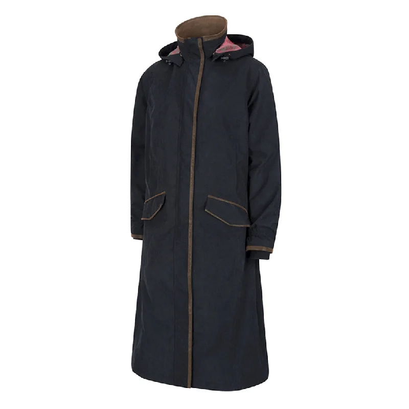 Struther Ladies Long Riding Coat - Navy by Hoggs of Fife Cropped Moto Jacket