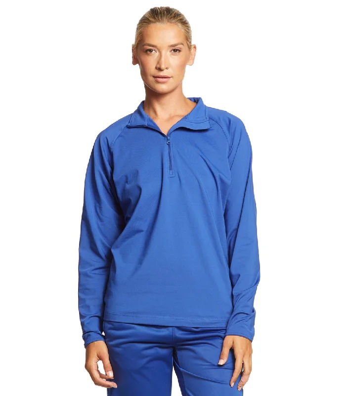SwimOutlet Women's Sport-Tek® Sport-Wick® Stretch 1/2-Zip Pullover True Royal Flare Sleeve Stylish