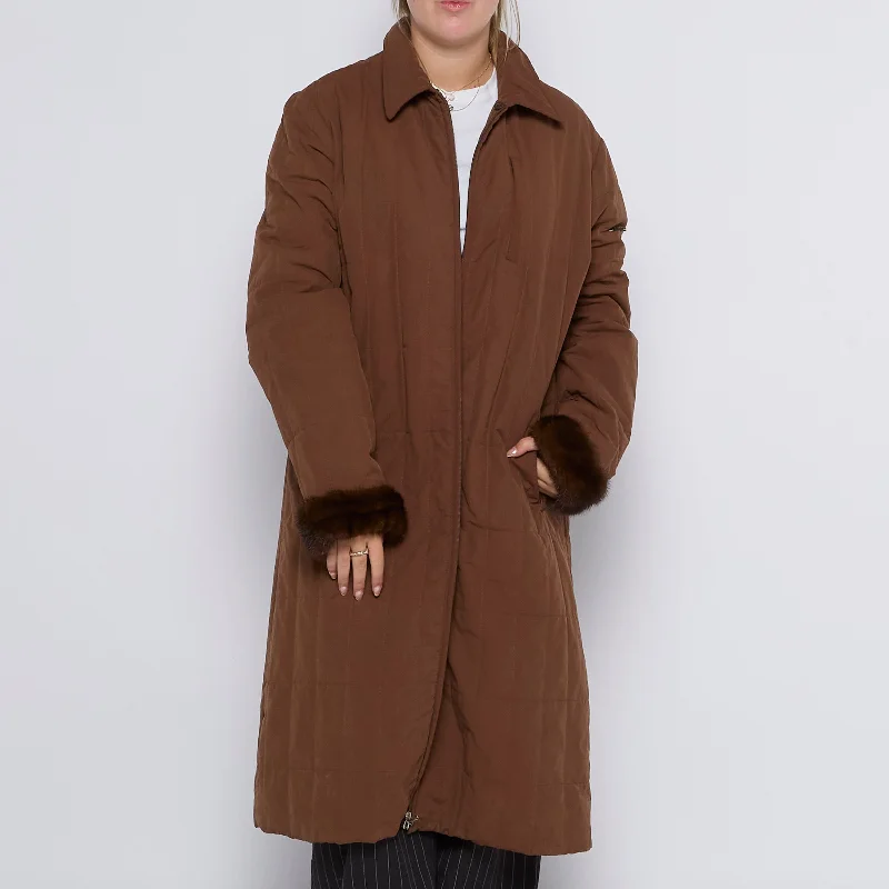 Trussardi Long Lightly Padded Coat - UK 14