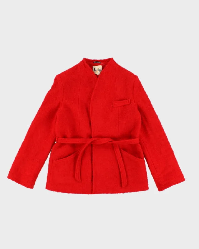 Vintage 80s Niccolini Darling Red Belted Coat - L Stylish Bomber Jacket