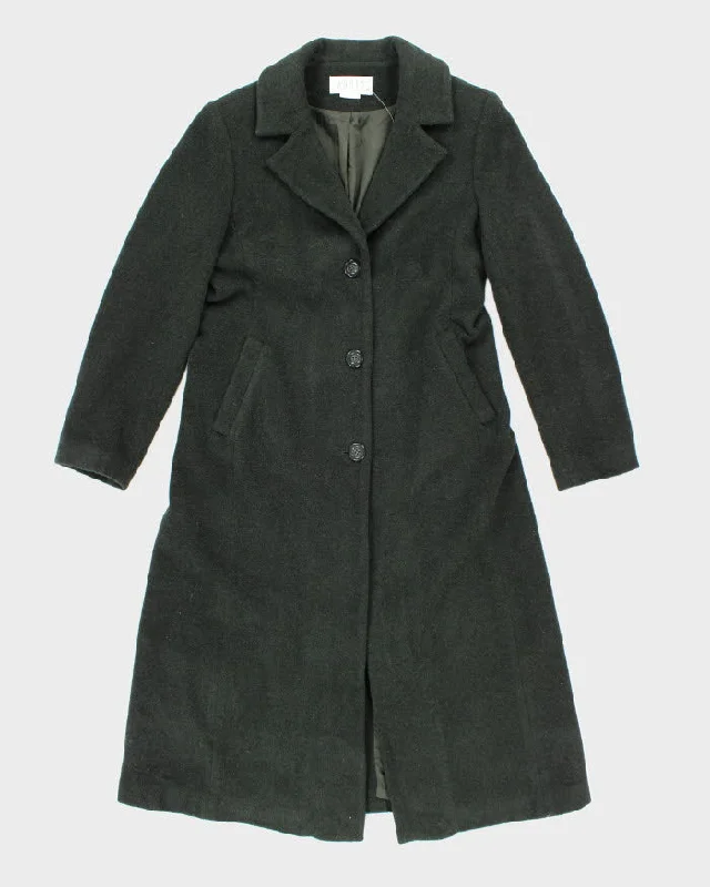 Vintage 90s Forest Green Wool Blend Coat - M Elegant Wool Jacket
