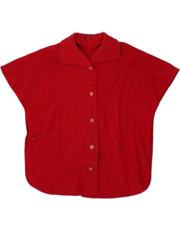 VINTAGE Womens Poncho Coat One Size Red Warm Down Parka