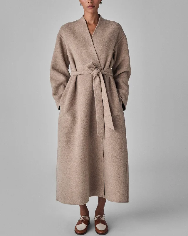 Double Wrap Coat Vintage Suede Jacket