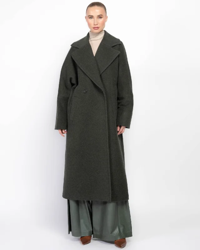 Harper Wool Coat Luxe Satin Long Coat