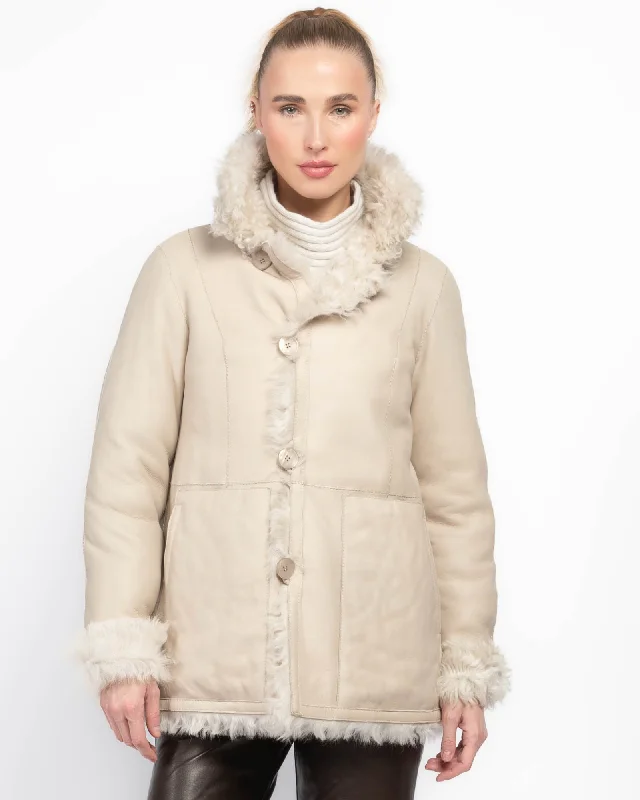 Milky Way Shearling Coat Casual Denim Jacket