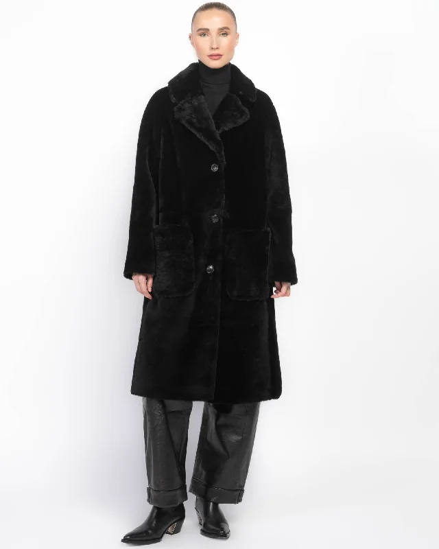 Prado Shearling Coat Adjustable Waist Parka