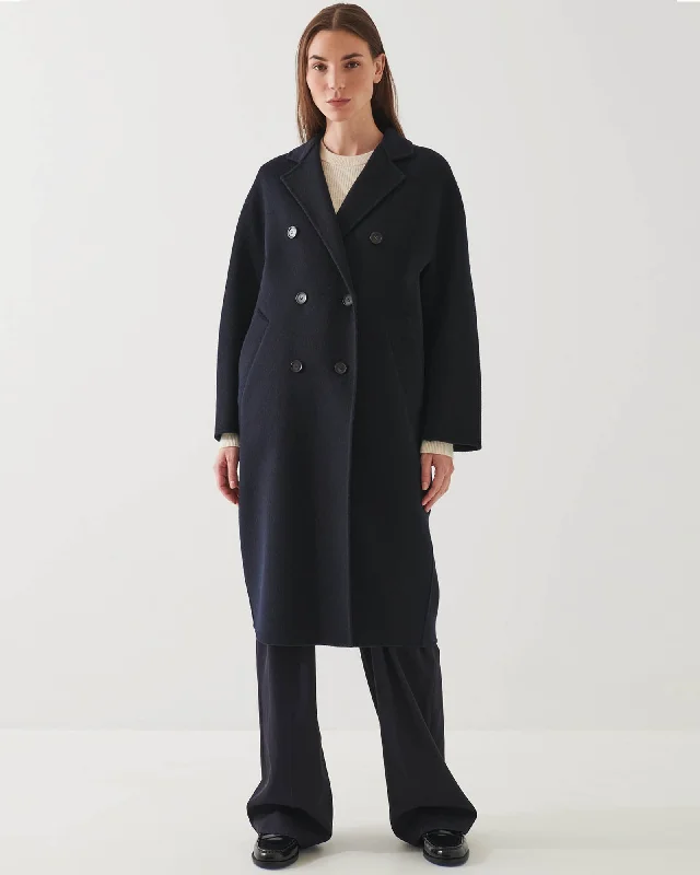 Oversized Double Breasted Coat Longline Wool Coat