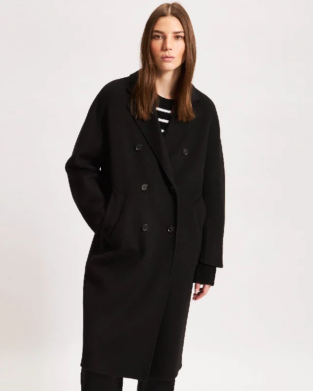 Oversized Double Breasted Coat Hooded Parka Coat