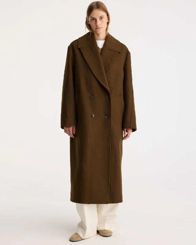 Oversized Double-Breasted Coat Quilted Puffer Jacket