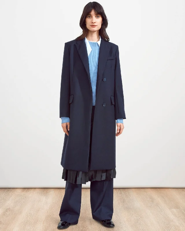 Gramercy Pleated Coat Cozy Knitted Poncho