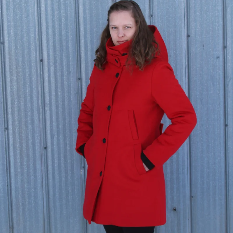 Classic Fitted Wool Coat - Women's Polished Tailored Coat