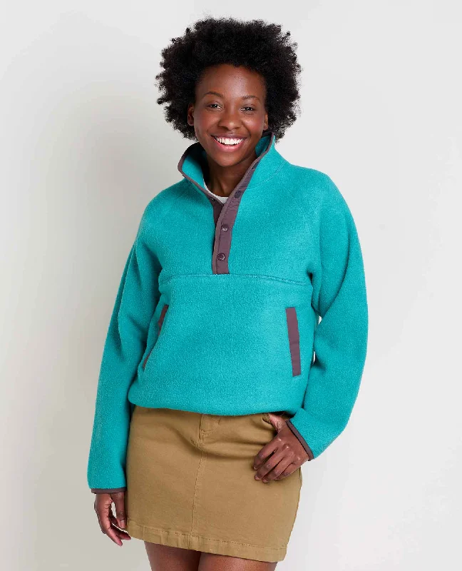 Women's Campo Fleece Pullover Puff Sleeve Stylish
