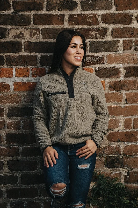 Women's Sherpa Fleece Pullover Wrist Length Sleeve
