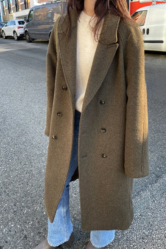 WOOL BLEND COAT Vegan Leather Trench