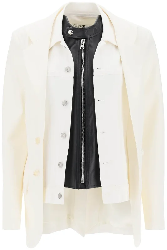 Trompe L'oeil Layered Blazer  - Bianco