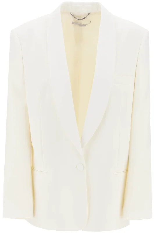 Single-breasted Tailored Blazer With Sh  - White