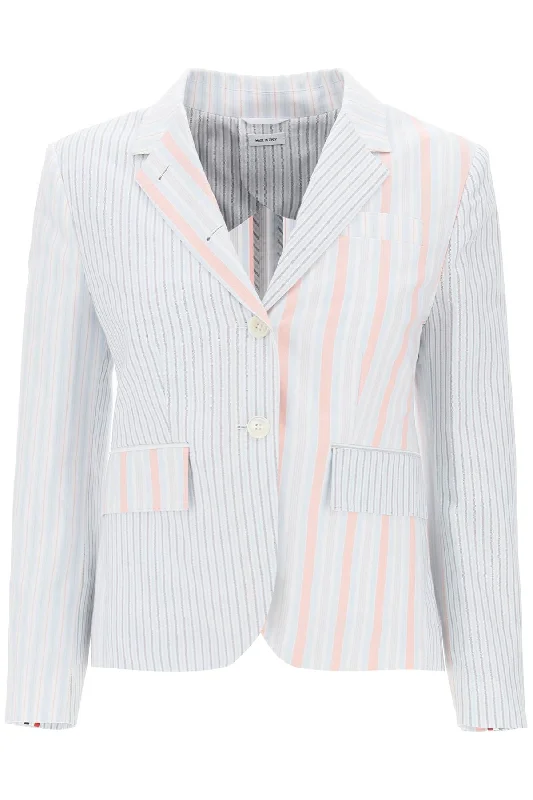 Funmix Striped Oxford Blazer  - Multicolor