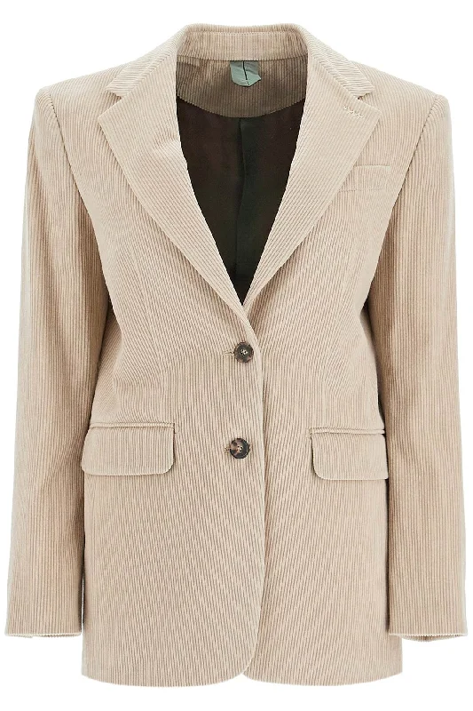 Single-breasted Corduroy Blazer  - Neutro