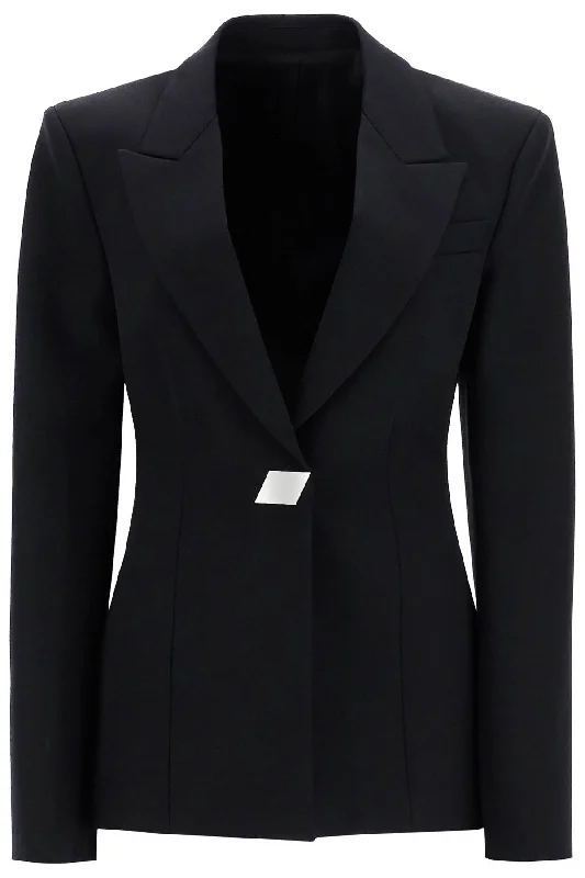 Wool Gabardine Blazer  - Black