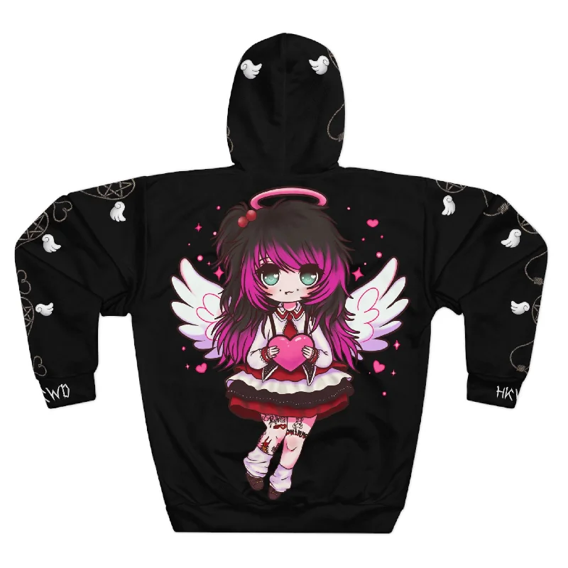 8ngelonline Desire Pullover All Over Print Hoodie Black