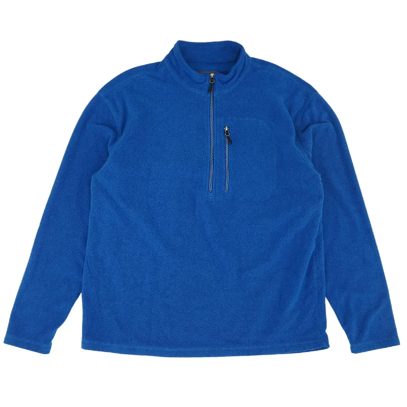 Blue Solid 1/4 Zip Pullover