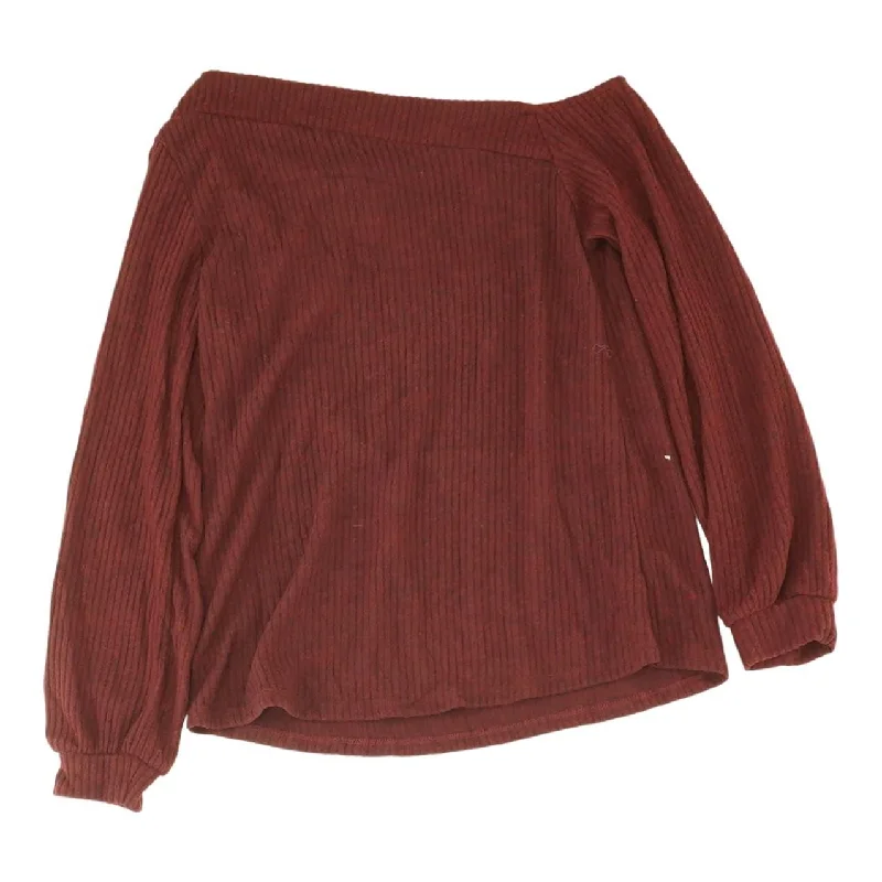 Burgundy Solid Pullover Sweater