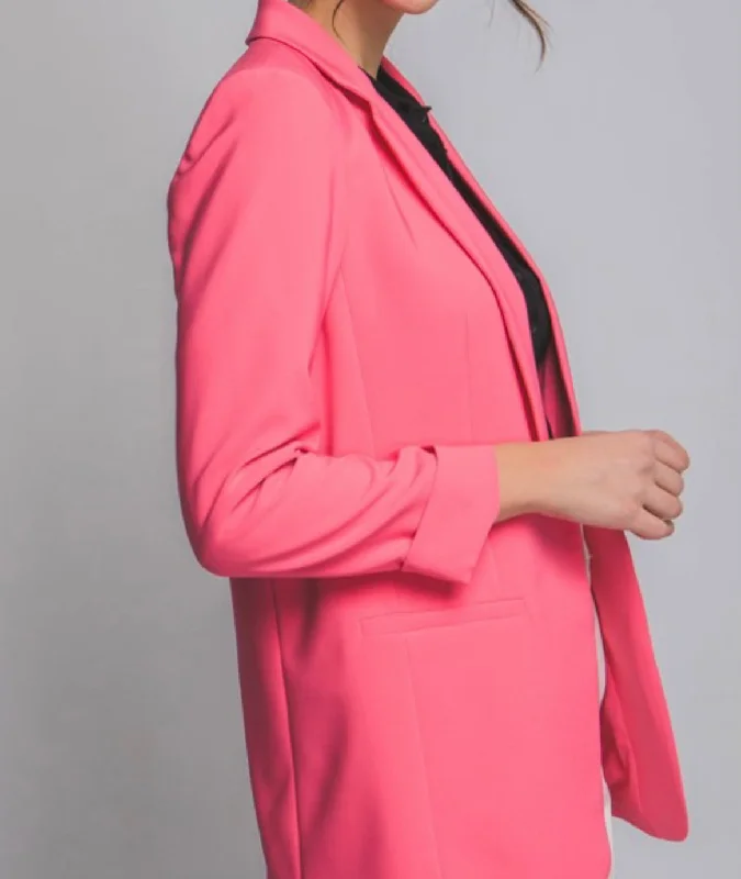 “Business Attire” Blazer in Coral Pink