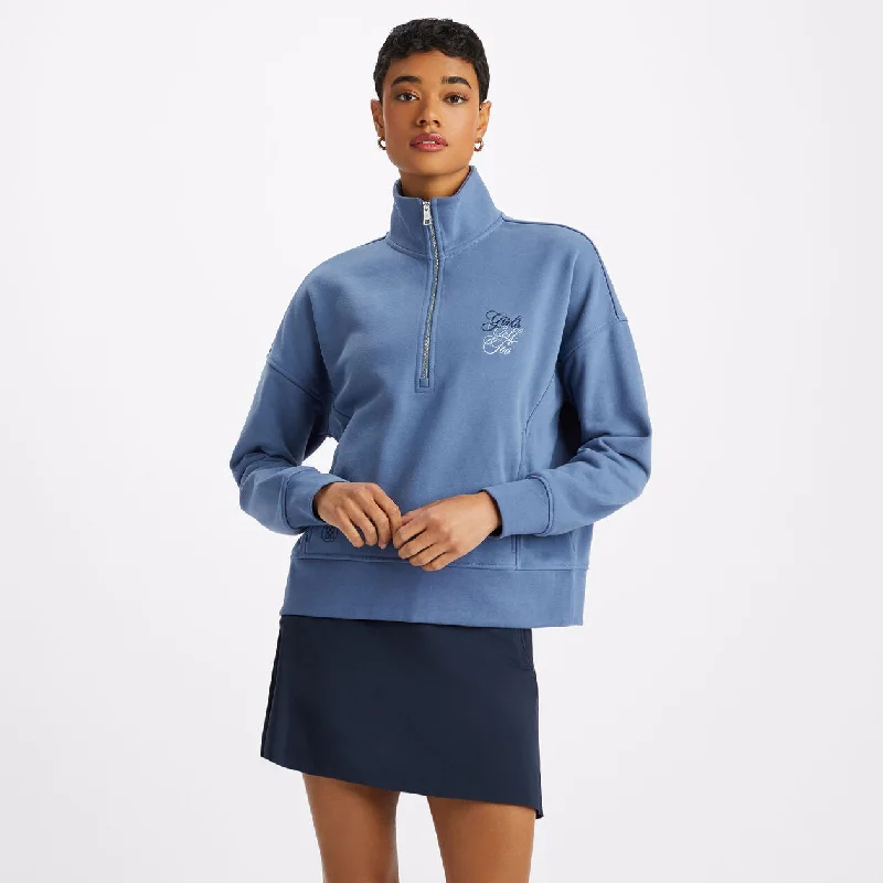 G/FORE 23SS WOMEN GIRLS GOLF TOO FRENCH TERRY QUARTER ZIP BOXY PULLOVER